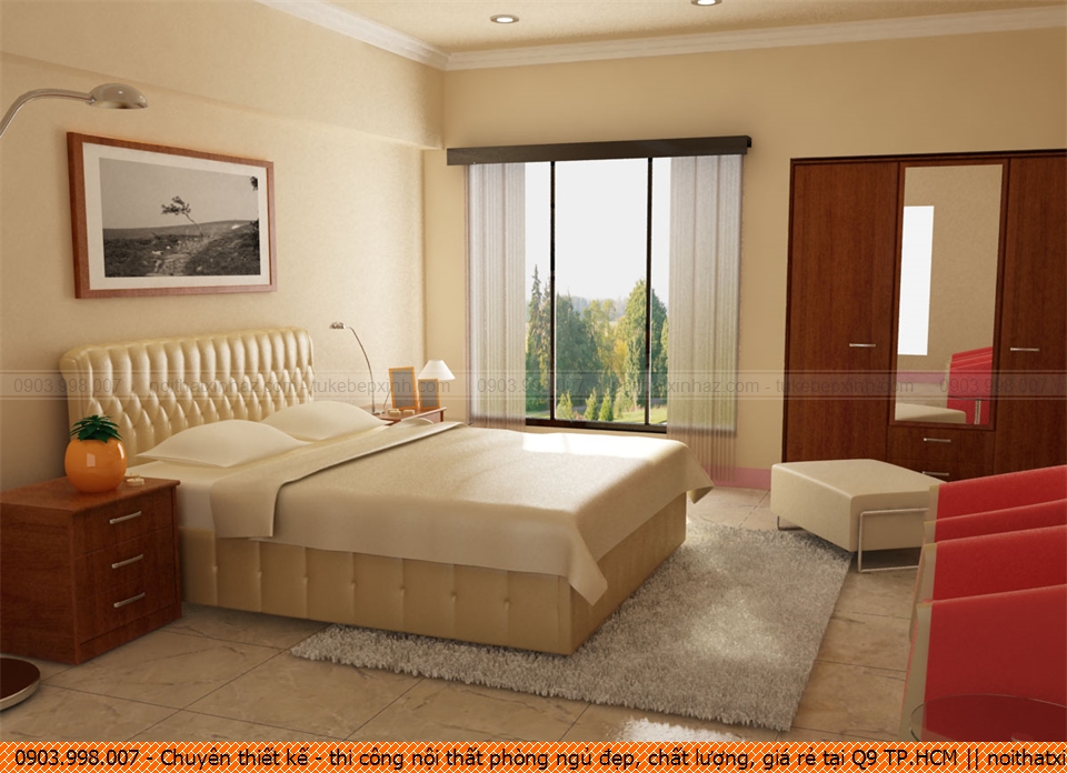 Chuyên thiết kế - thi công nội thất phòng ngủ đẹp, chất lượng, giá rẻ tại Q9 TP.HCM