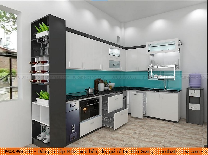 Đóng tủ bếp Melamine bền, đẹp, giá rẻ tại Tiền Giang