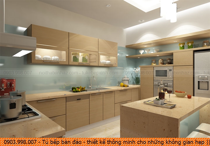 Tủ bếp bàn đảo - thiết kế thông minh cho những không gian hẹp tại Tiền Giang