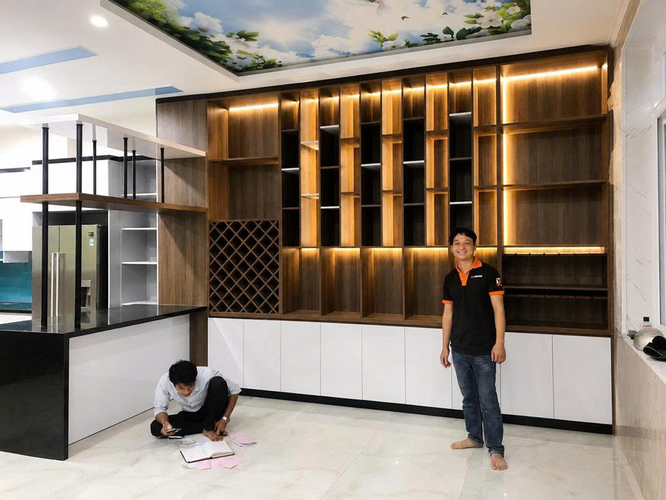 mẫu bếp hiện đại có khu vực bàn bar đẹp