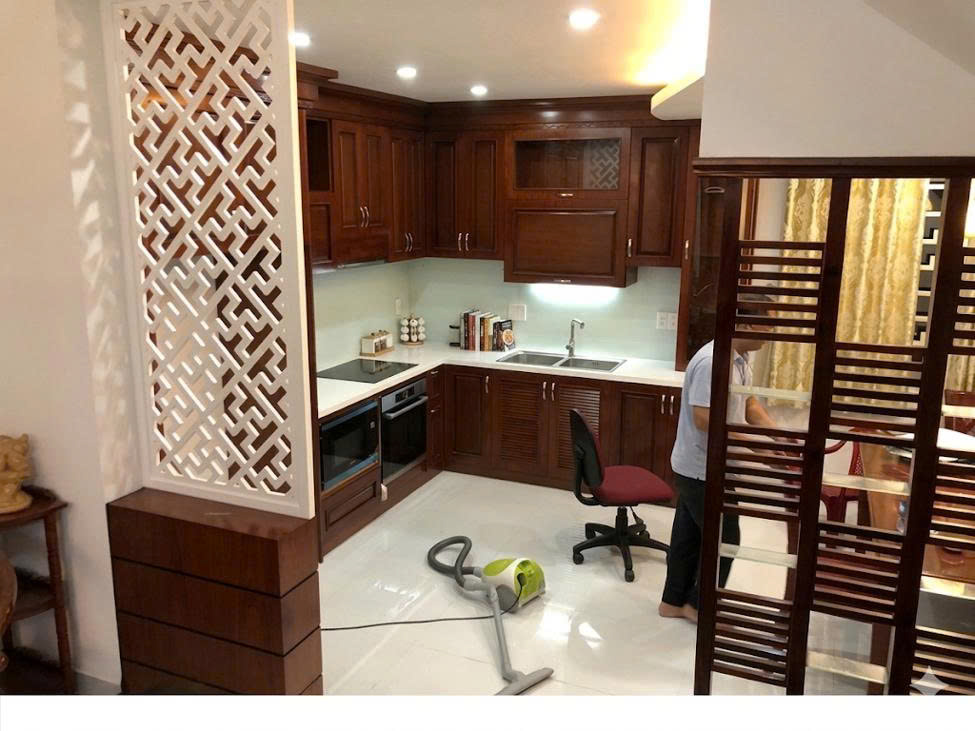 Thi Công Tủ Bếp Gỗ Xoan Đào Tại Vĩnh Phúc Cho Không Gian Bếp Sang Trọng