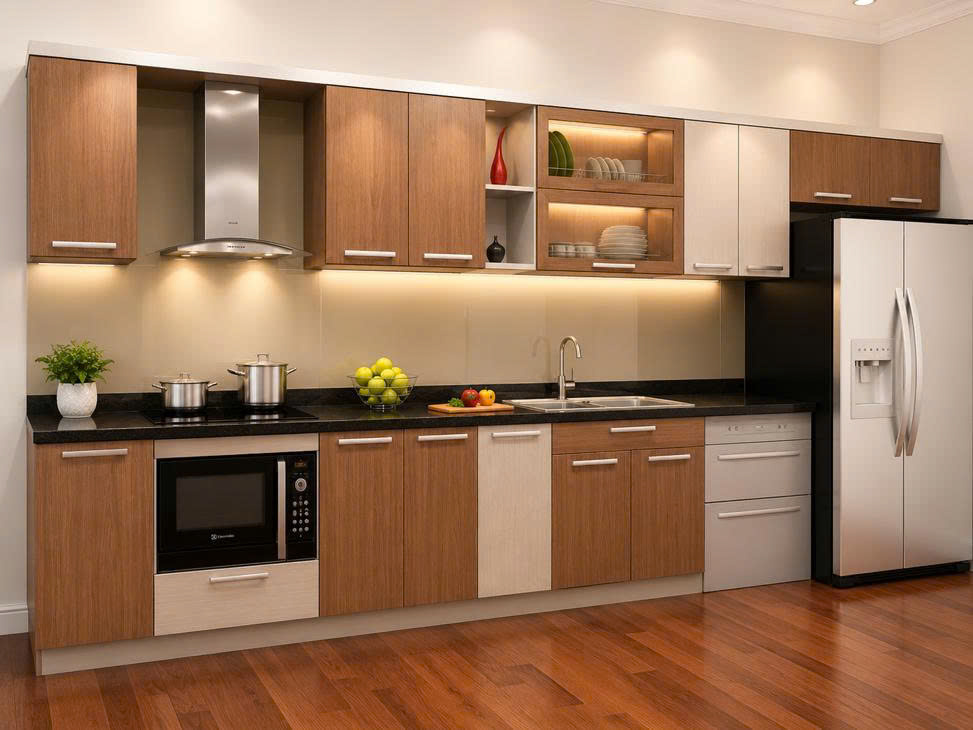 Tủ bếp Melamine đẹp chất lượng giá thành rẻ tại Hải Dương