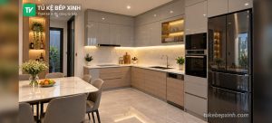 Mẫu tủ bếp chữ L đẹp cho nhà phố & chung cư