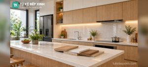 Tủ bếp gỗ công nghiệp có tốt không? So sánh MDF, HDF, MFC
